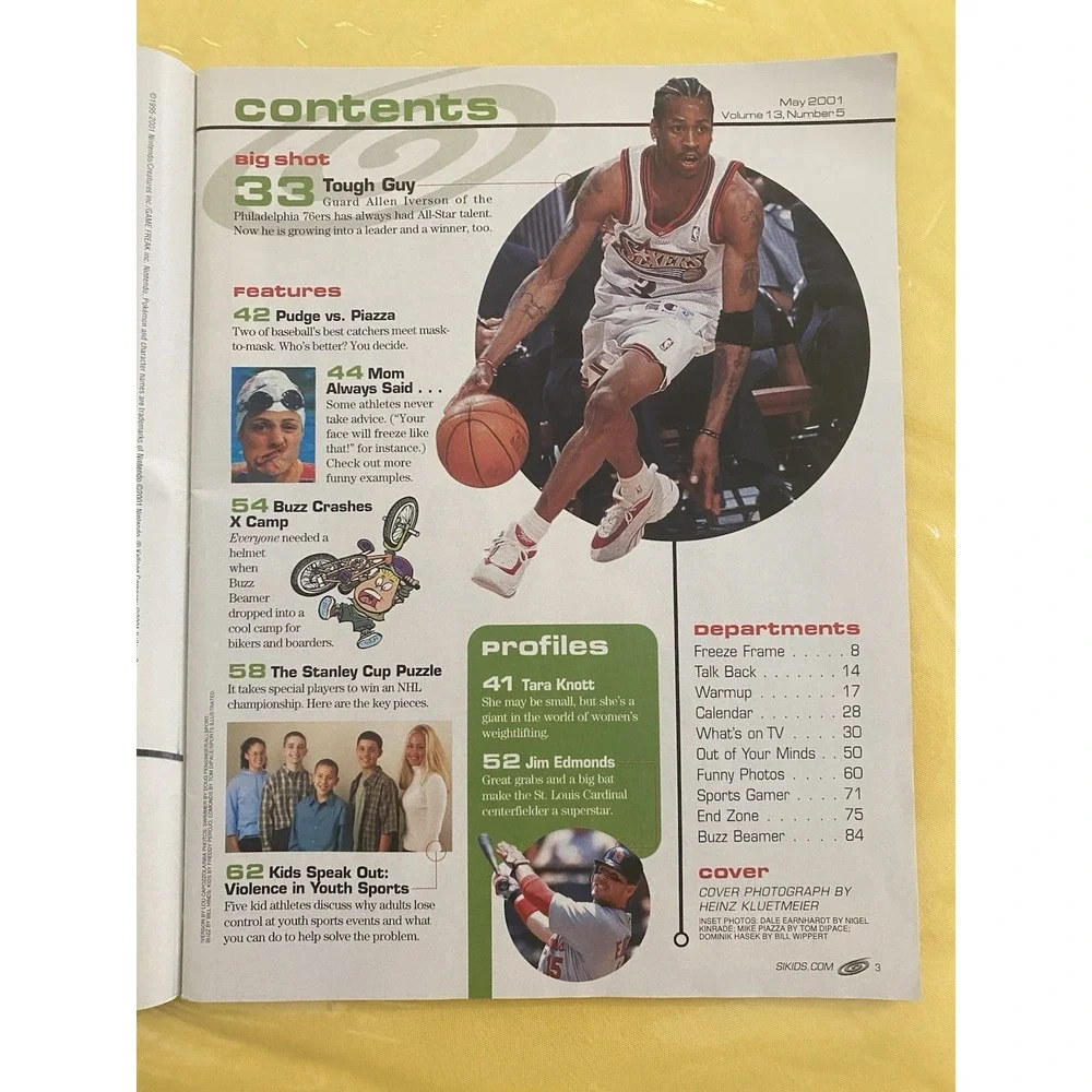 Sports Illustrated for Kids May 2001 Vol 13 No 5 Allen Iverson Illustrated